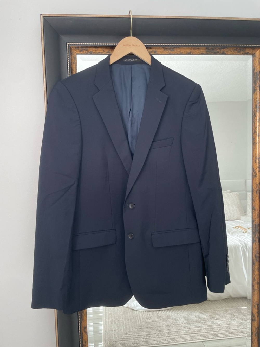 Zara Men's Navy Two-Button Suit Jacket - Picture 2 of 6